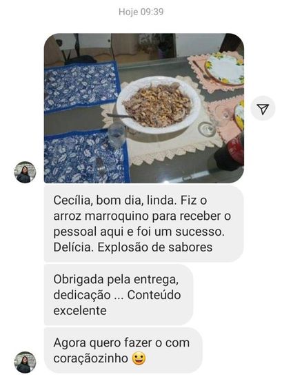 Depoimento de cliente sobre o arroz marroquino